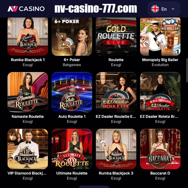 Live Casino Spiele Auswahl 2